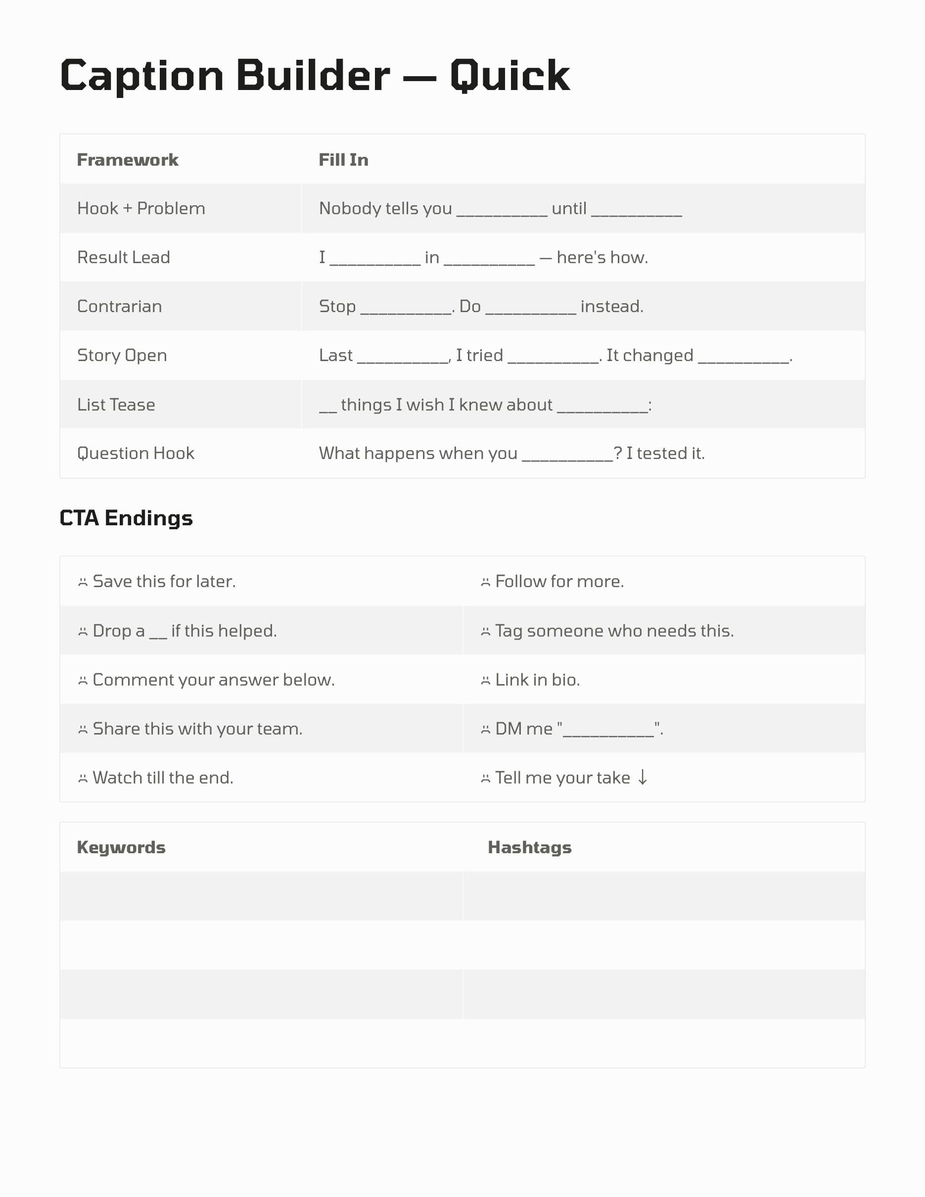 content planner PDF production planning layout preview
