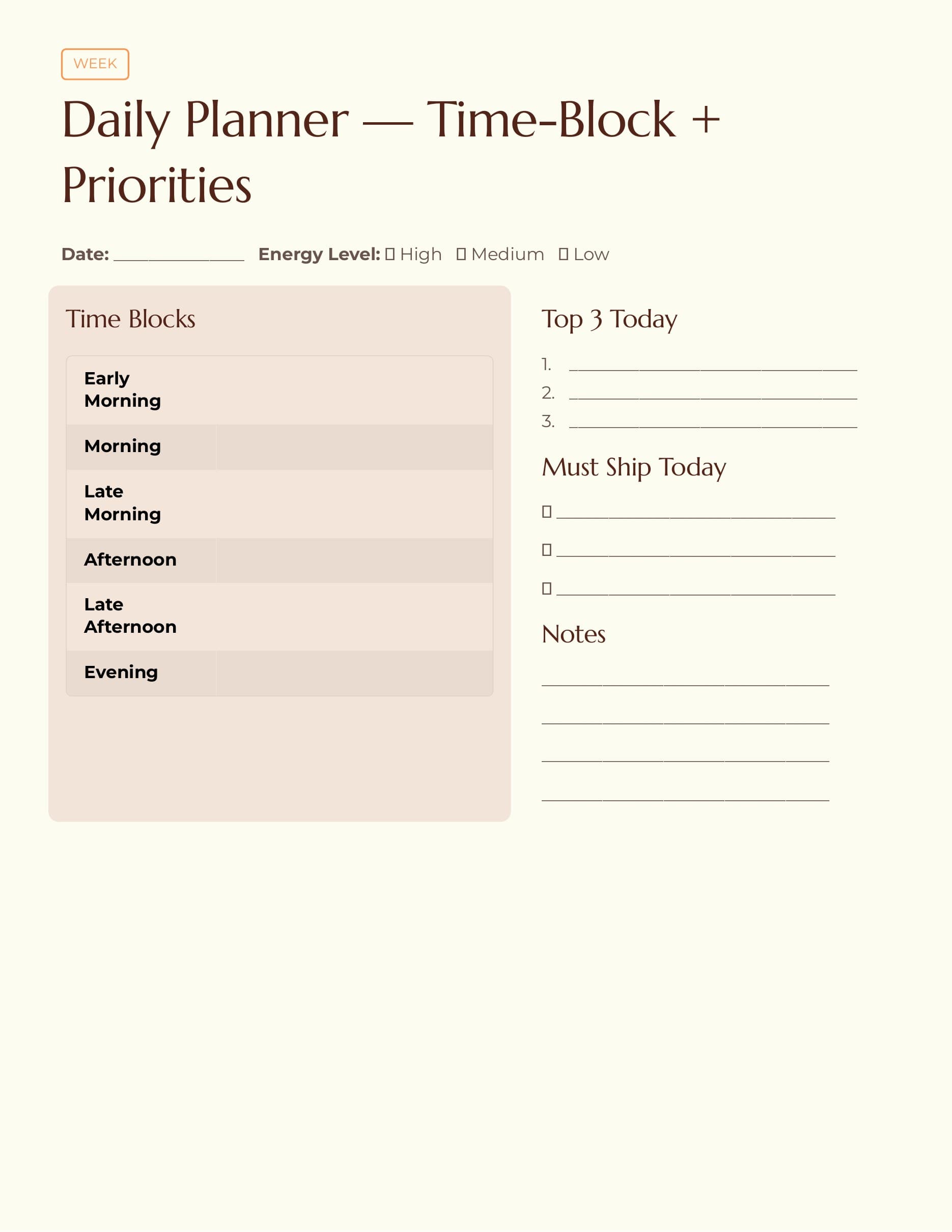 Goodnotes content planner PDF iPad planning page preview
