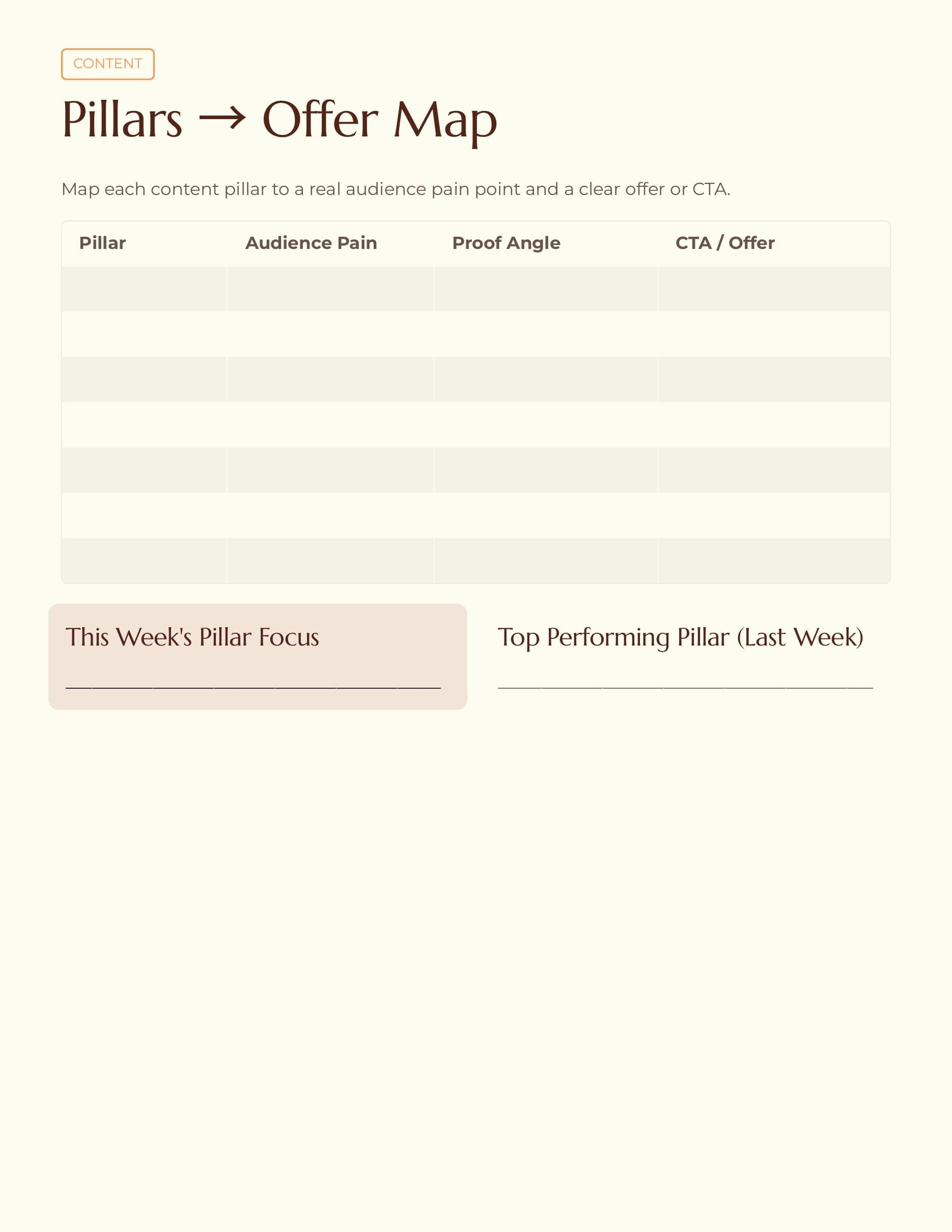 weekly content schedule template time block preview