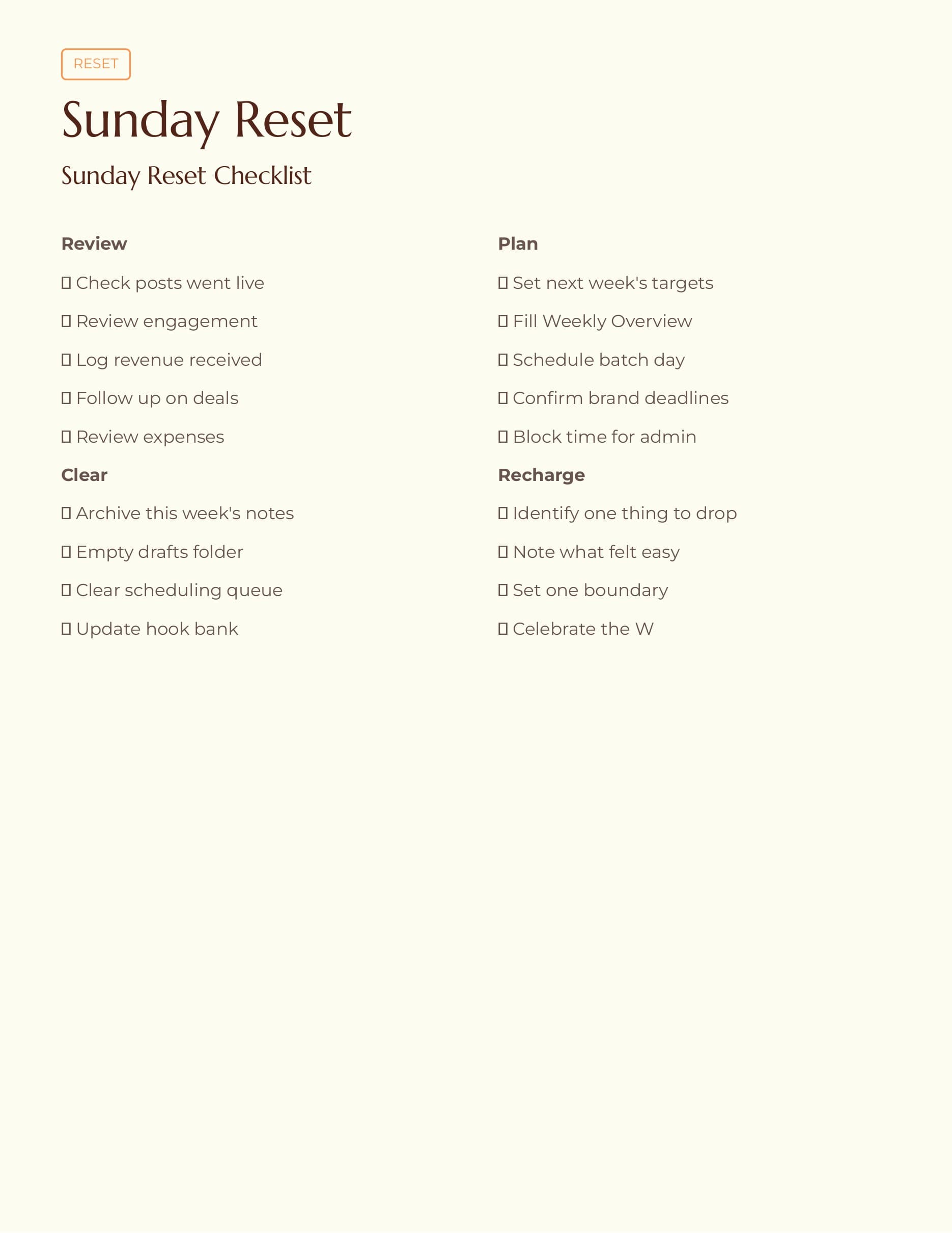 weekly content schedule template creator weekly layout preview